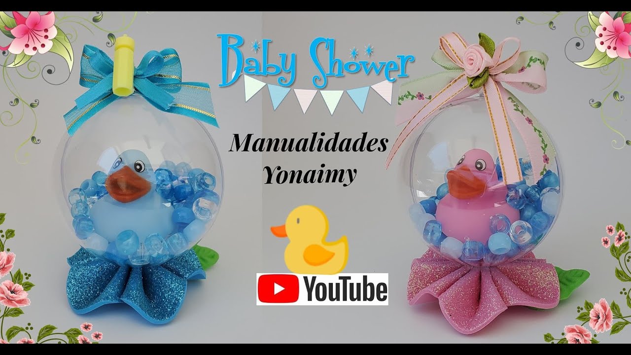 👶👶 RECUERDOS DE BABY SHOWER DE PATITOS 🦆  SOBRE AGUA EN ESFERA