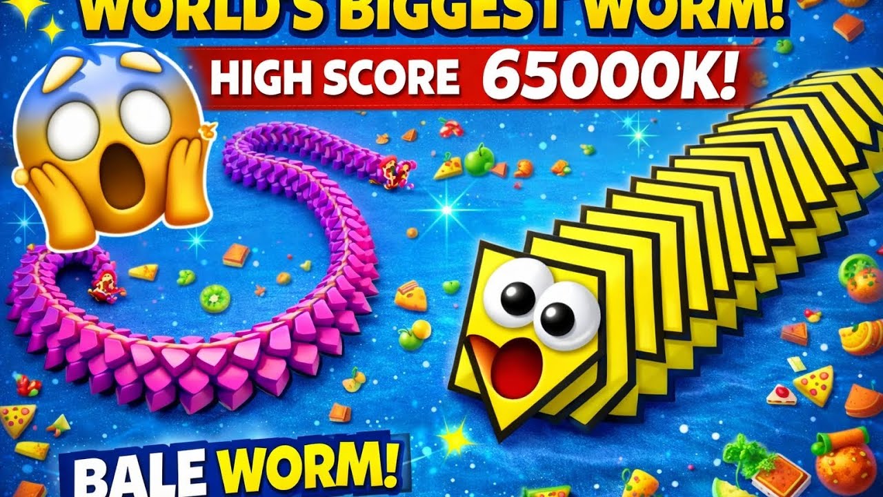 🐛 Wormzone best gameplay world's biggest worm in best score 650000#like #subscribe #share #virel 