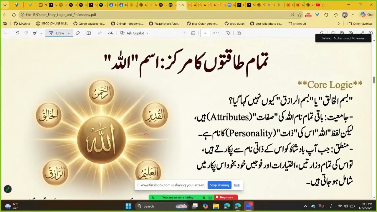 Surah Fatiha by Syed Qutab and Syed Maududi with slides