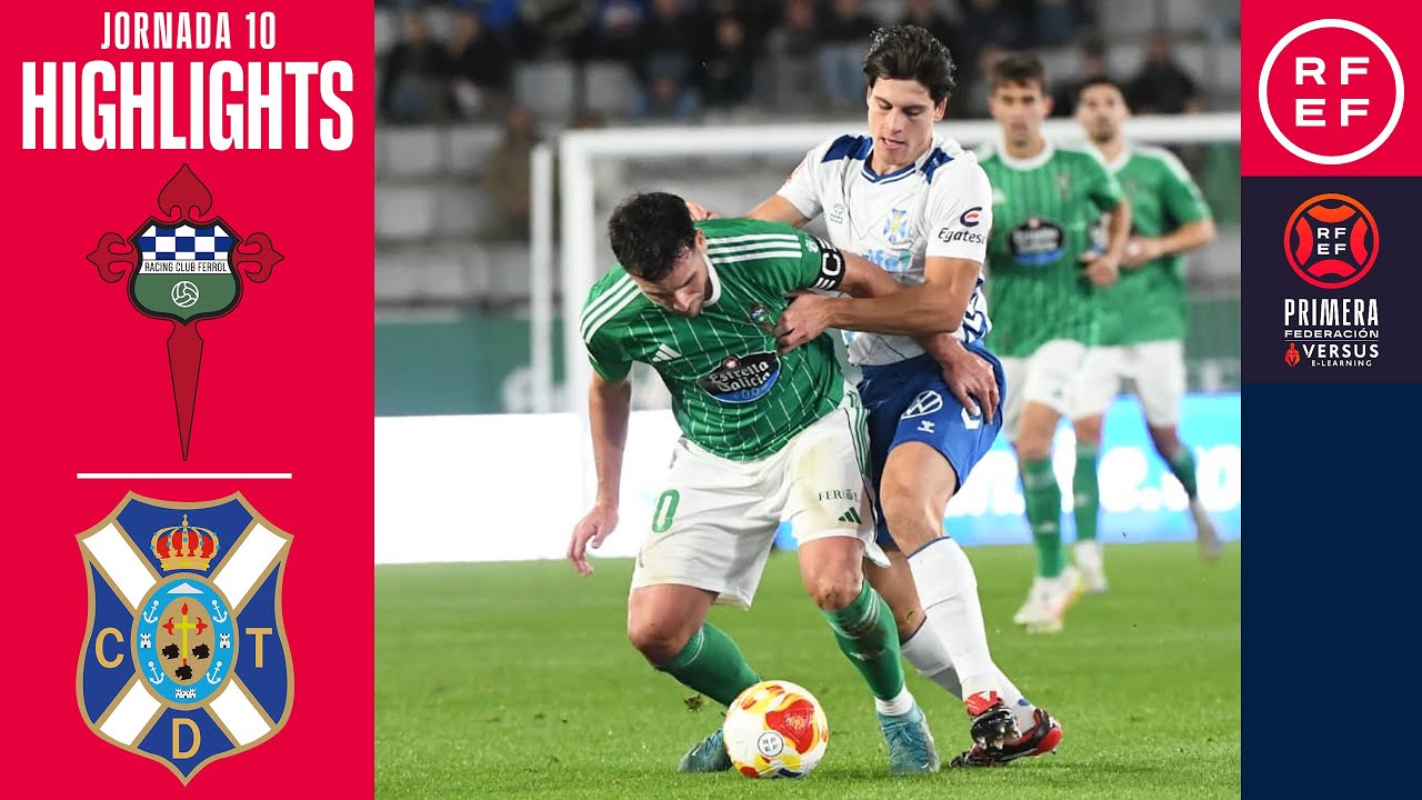 Resumen #PrimeraFederación | Racing Club Ferrol 0-2 CD Tenerife | Jornada 10 | Temporada 2025/2026