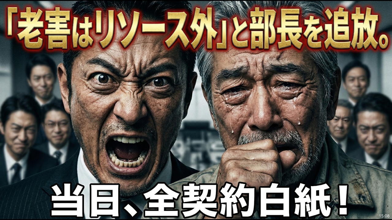 【神回】「古い人間はリソース外だ」とベテラン部長を閑職に追いやった42歳支店長 → その夜、最大手顧客の常務が“契約白紙”を突きつけた理由‼️