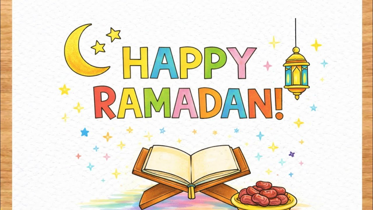 Easy Ramadan Poster Drawing | Happy Ramadan Card Idea | Simple Islamic Art