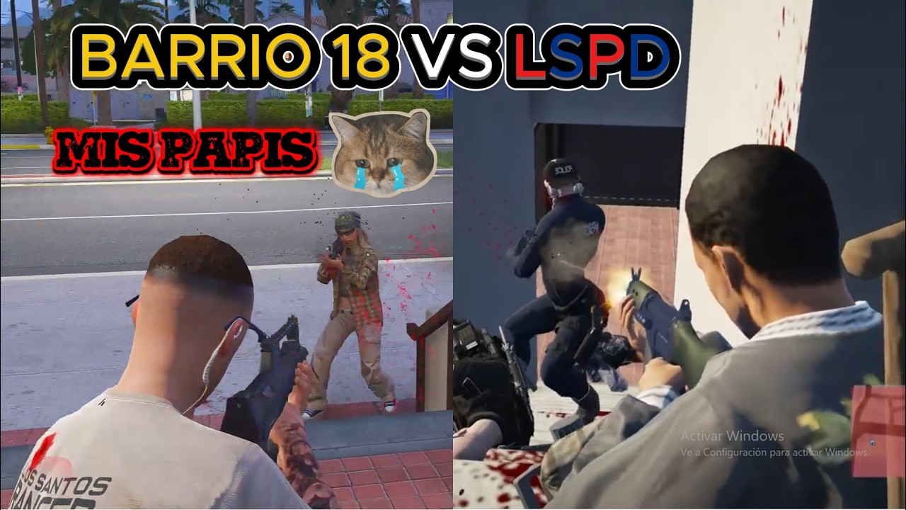 ROBO A UN AVION TERMINA EN TIROTEO CON 4RM4S LARGAS | BARRIO 18 STREET GANG VS LSPD | DOVUX LIFE