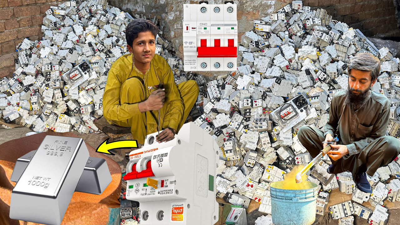 Unbelievable Extraction From Waste 800Amps Circuit Breakers to Recover Pure 99.9% Silver Bricks !How