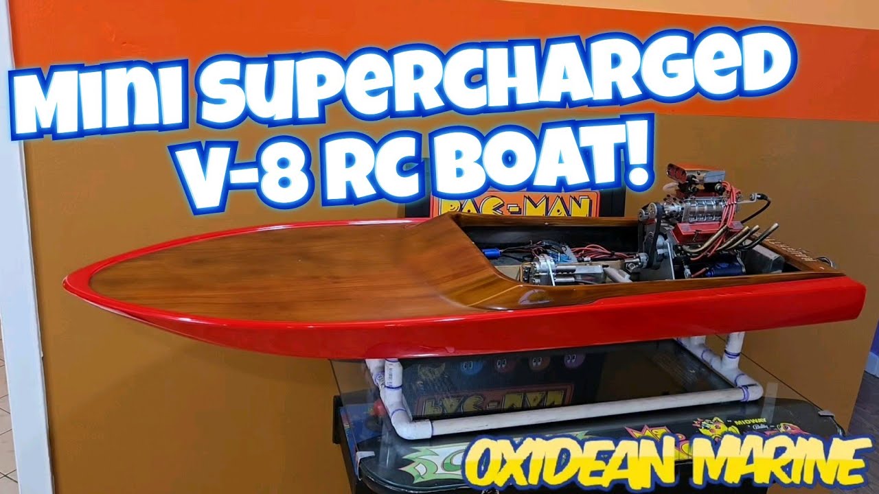 Mini Nitromethane Supercharged V-8 Engine Powered Rc Boat