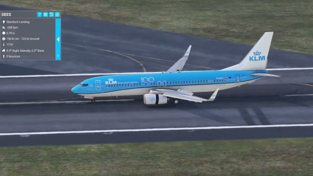 KLM 737-800 Glasgow Landing (Microsoft Flight Simulator)