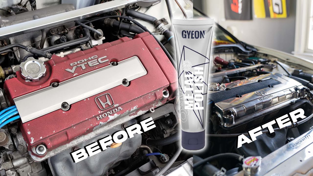 Polishing the OEM B18C Valve Cover on the DC2 Integra Type-R