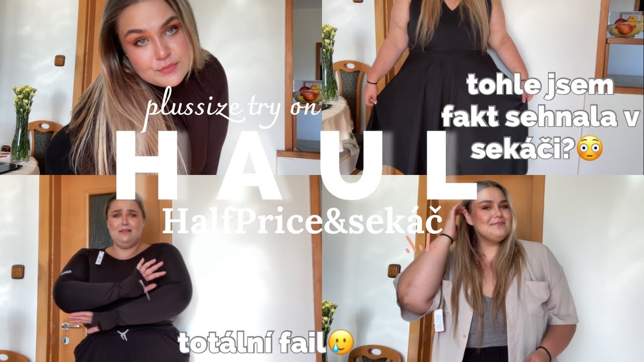 levný značkový oblečení?! | HalfPrice plussize (try on) haul + sekáč haul