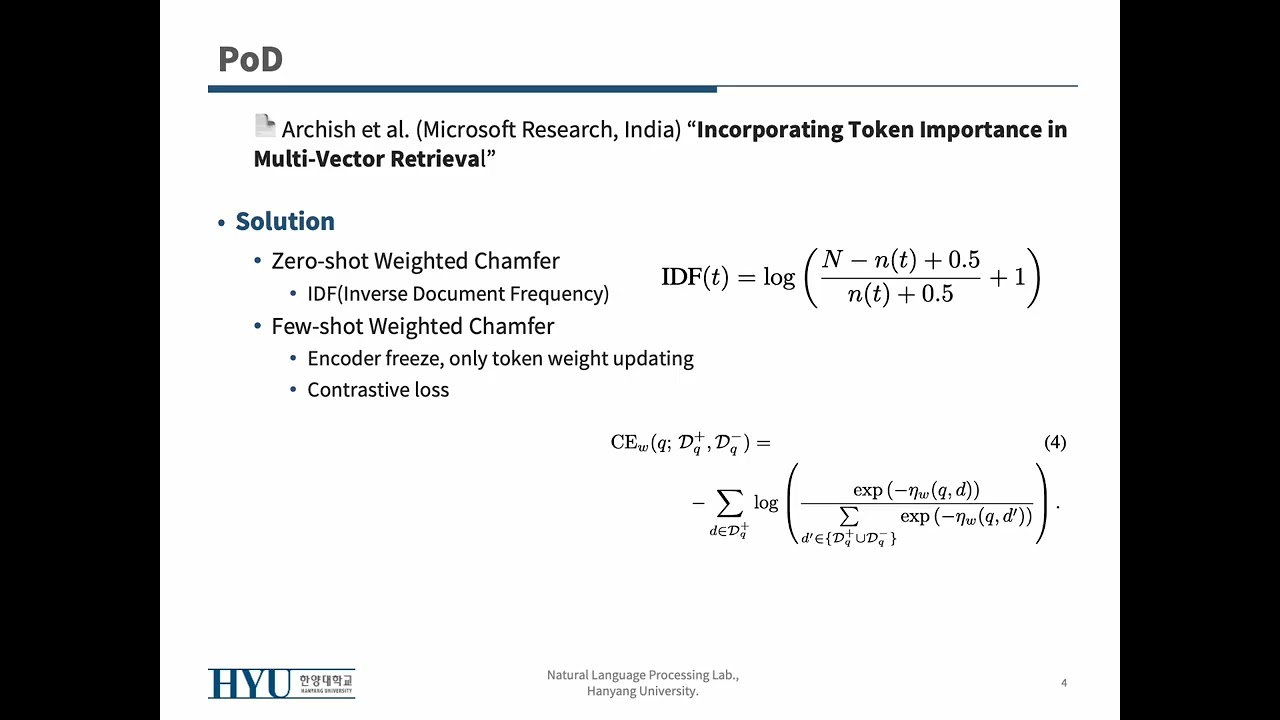 [PoD] Incorporating Token Importance in Multi Vector Retrieval