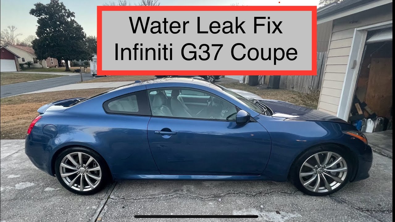 2008-2013 Infiniti G37 coupe water leak troubleshooting and repairing door seal, Sunroof drain check