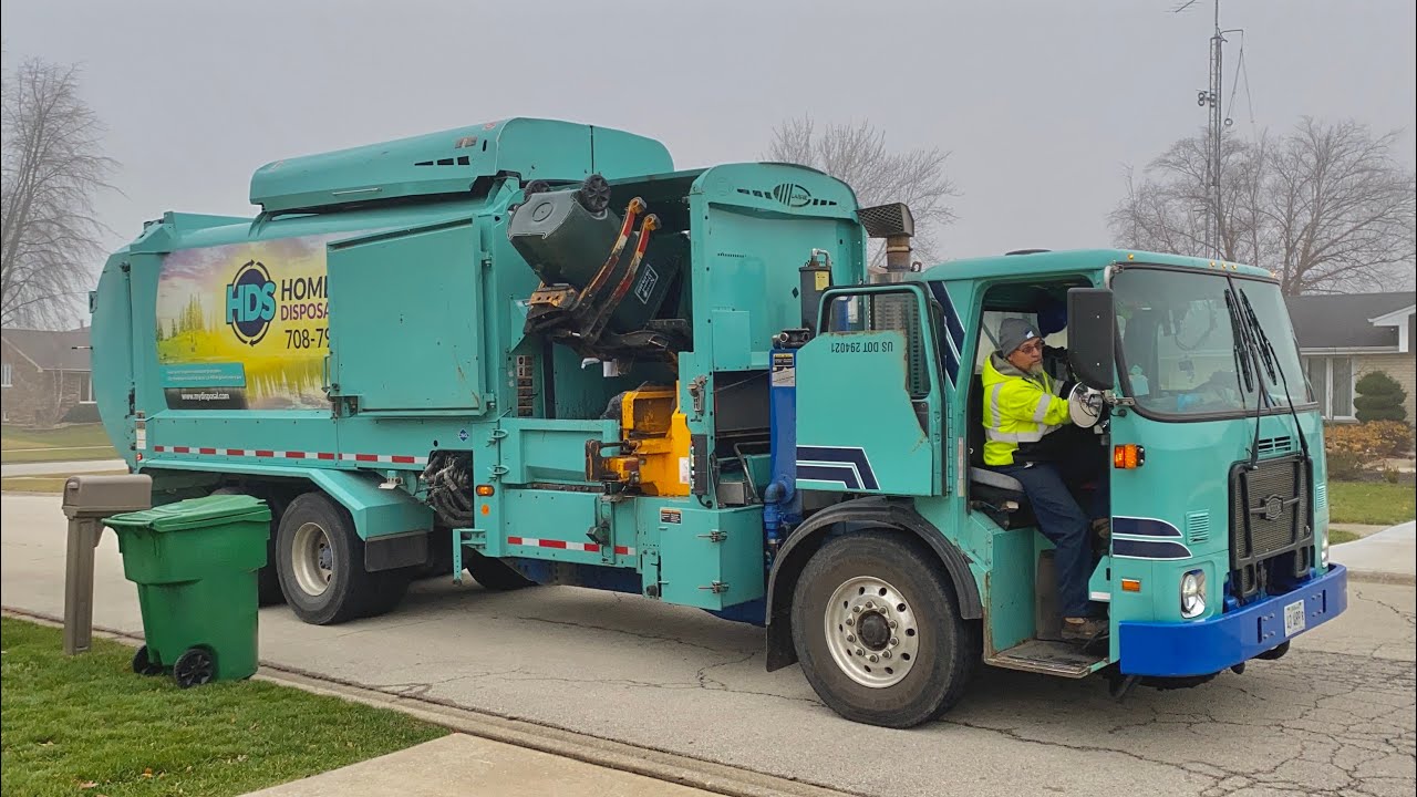 Homewood Disposal 3008: Autocar ACX Labrie Expert Helping Hand Garbage Truck in the Fog