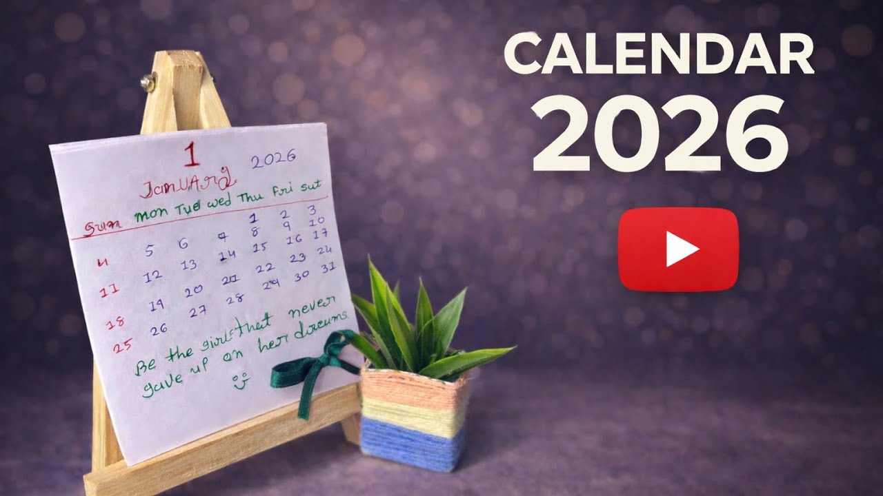 How to make calendar 2026 || aesthetic calendar diy || @artandcraftbykrishna  subscribe for more fun