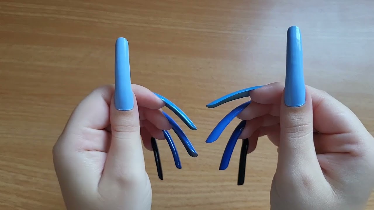 1 YEAR 4 MONTHS NATURAL LONG NAILS 💅🏼 BLUE NAILS UNDERSIDES