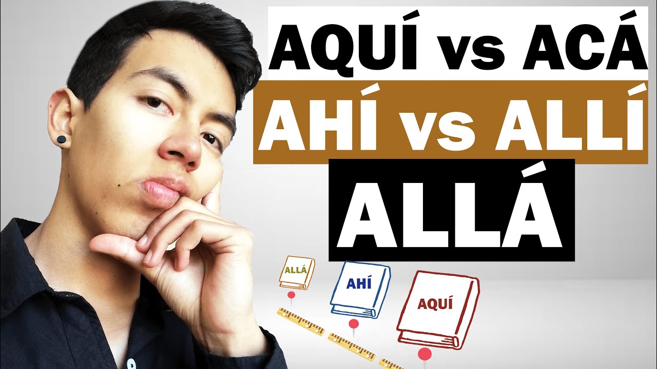 Difference between AQUÍ, ACÁ, AHÍ, ALLÍ, ALLÁ. Learn how to use these words in Spanish VERY EASY!!!