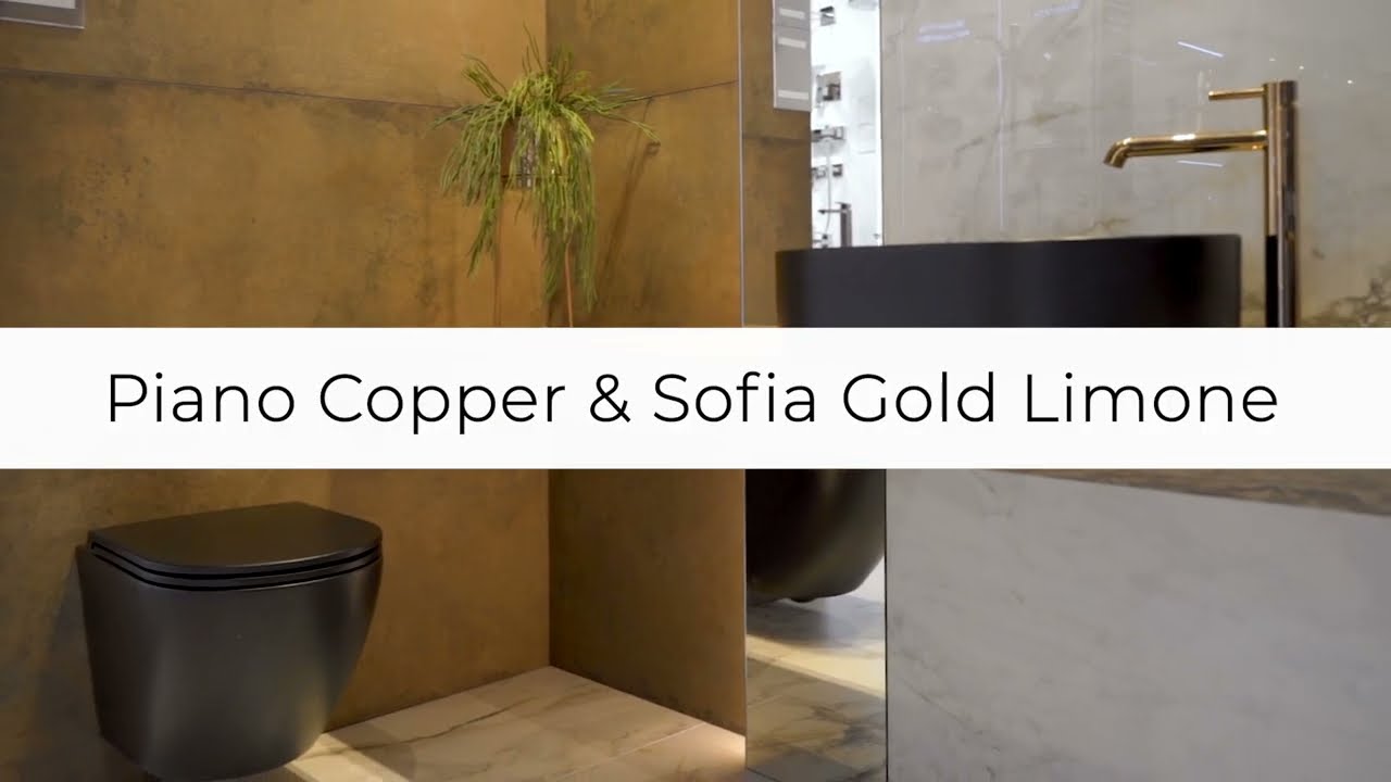 Aranżacja Piano Copper & Sofia Gold Ceramica Limone Salon HOFF