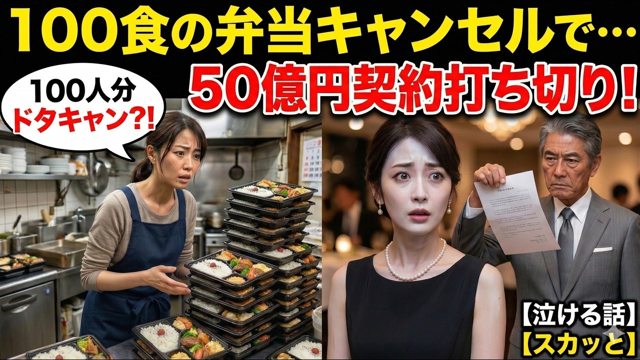 「弁当100食キャンセルで」同級生をバカにした社長夫人。翌日、50億円の契約破棄で顔面蒼白…【感動する話】【朗読】