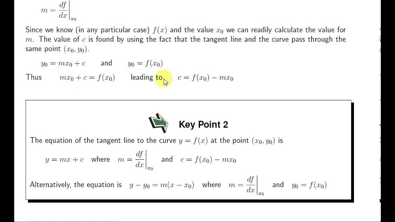 Tangents and Normals to Curves