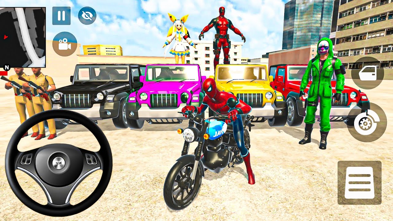 🦚 Indian Thift Auto Android Game 🌿 SuperMan & Spiderman Game😍G- Wagon & McQueen Car & Bike Showroom