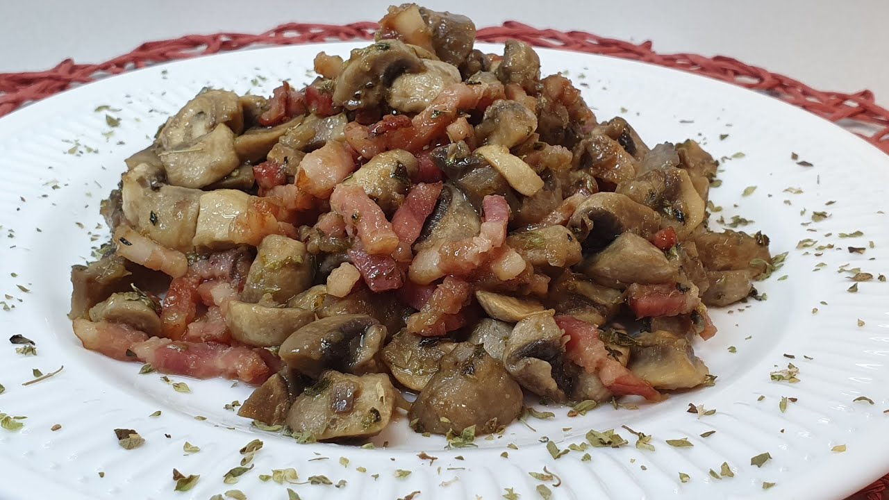 SALTEADO DE CHAMPIÑONES Y BACON.  Una receta sencilla y riquísima!! #nuberosaylila