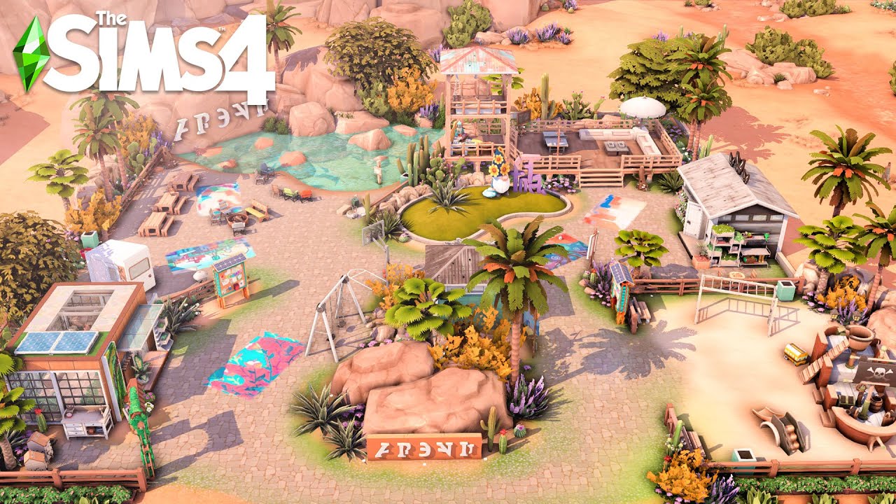 Oasis Springs Central Park | NO CC | The Sims 4 Speed Build
