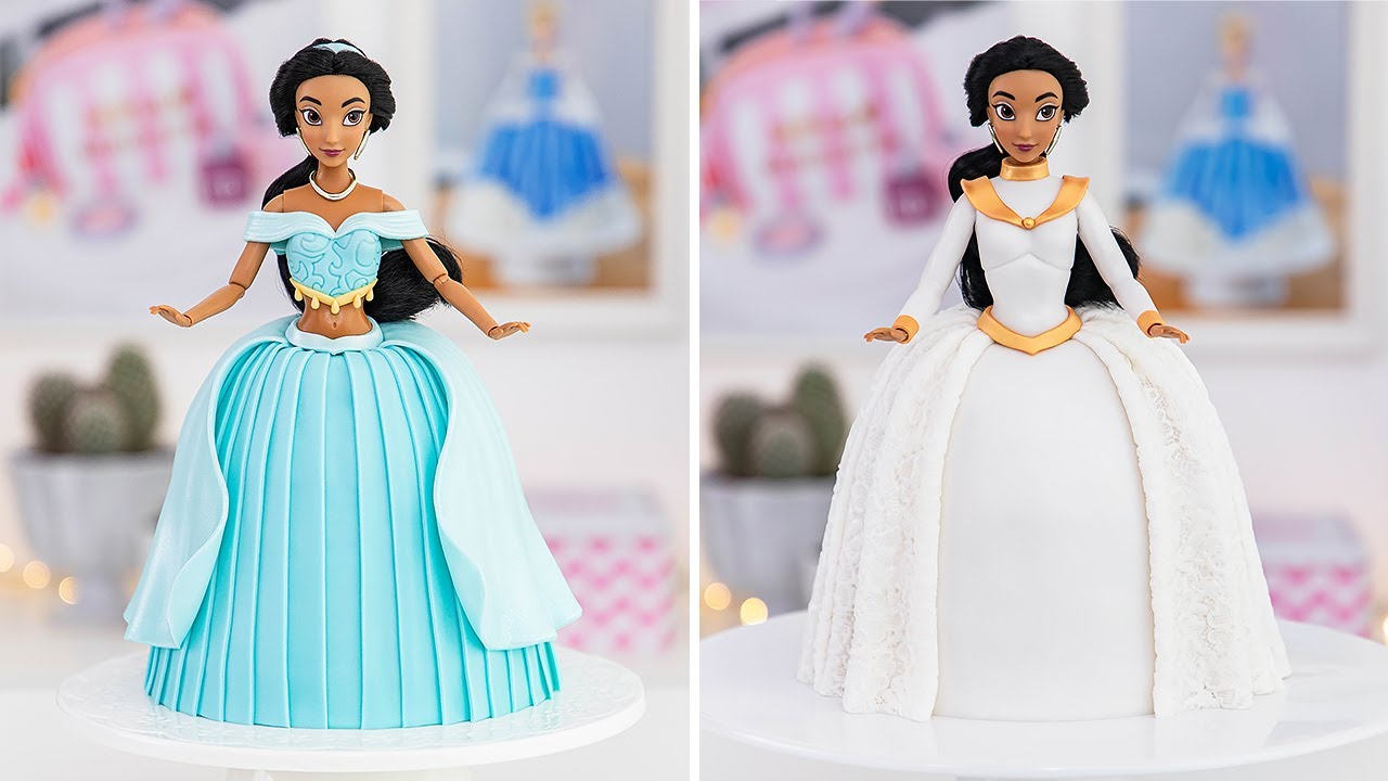 A Whole New World of Deliciousness 🐵 JASMINE Doll Cake Tutorial!