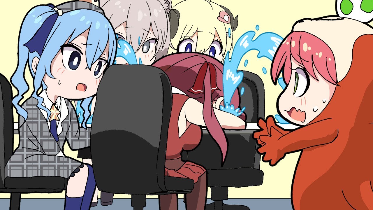 【手描き】ヘラる船長！ホロメンの前で泣く！【宝鐘マリン/さくらみこ/星街すいせい/角巻わため/獅白ぼたん/ホロライブ/切り抜き】【切り抜き漫画】
