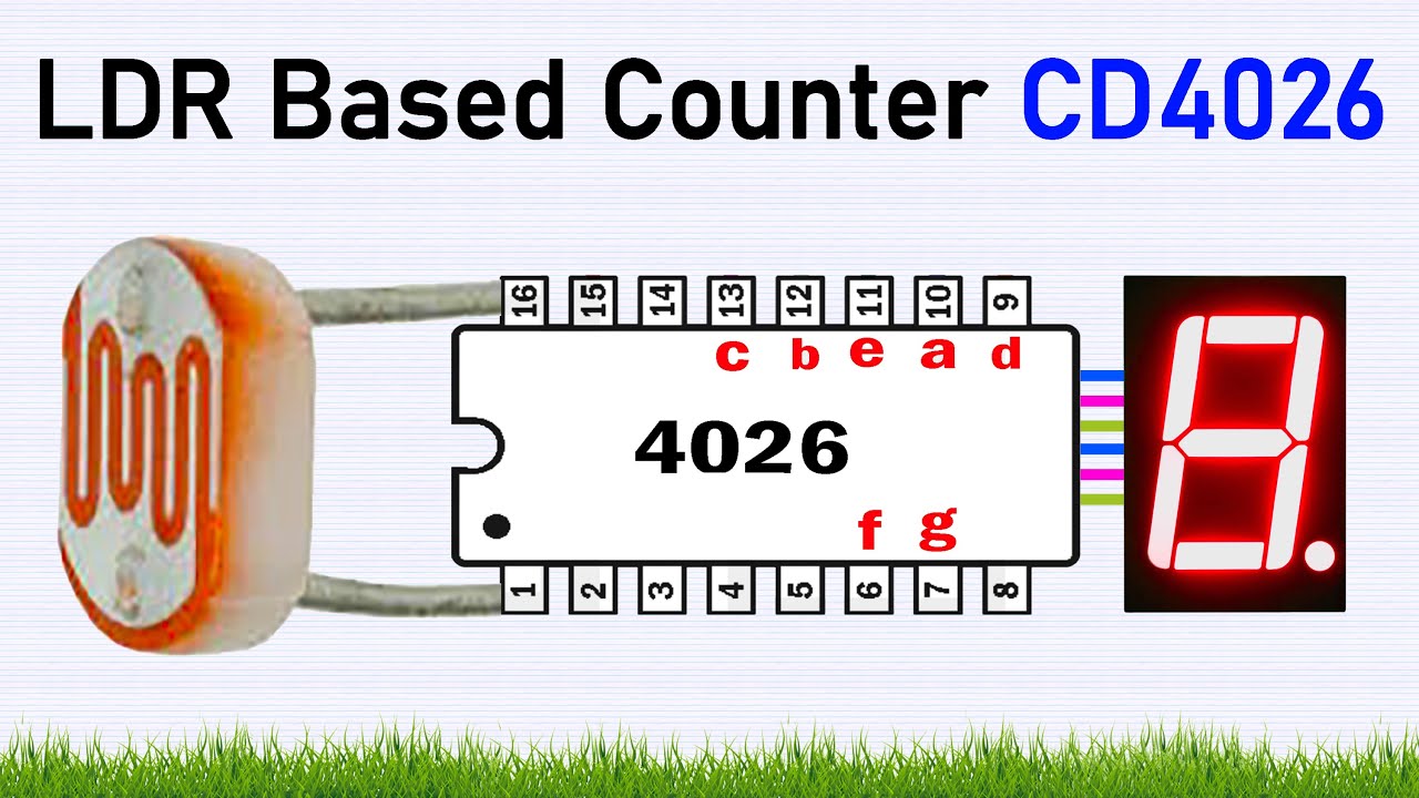 4026 IC Counterpart For Countdown Timer By LDR #CD4026