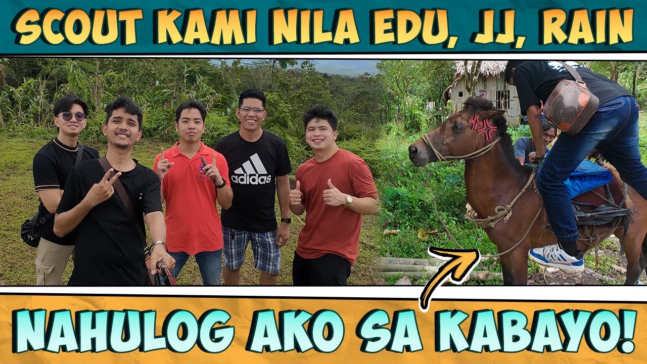 SCOUT KAMI NILA KALINGAP EDU,JJ, AT RAIN | NAHULOG AKO SA KABAYO!
