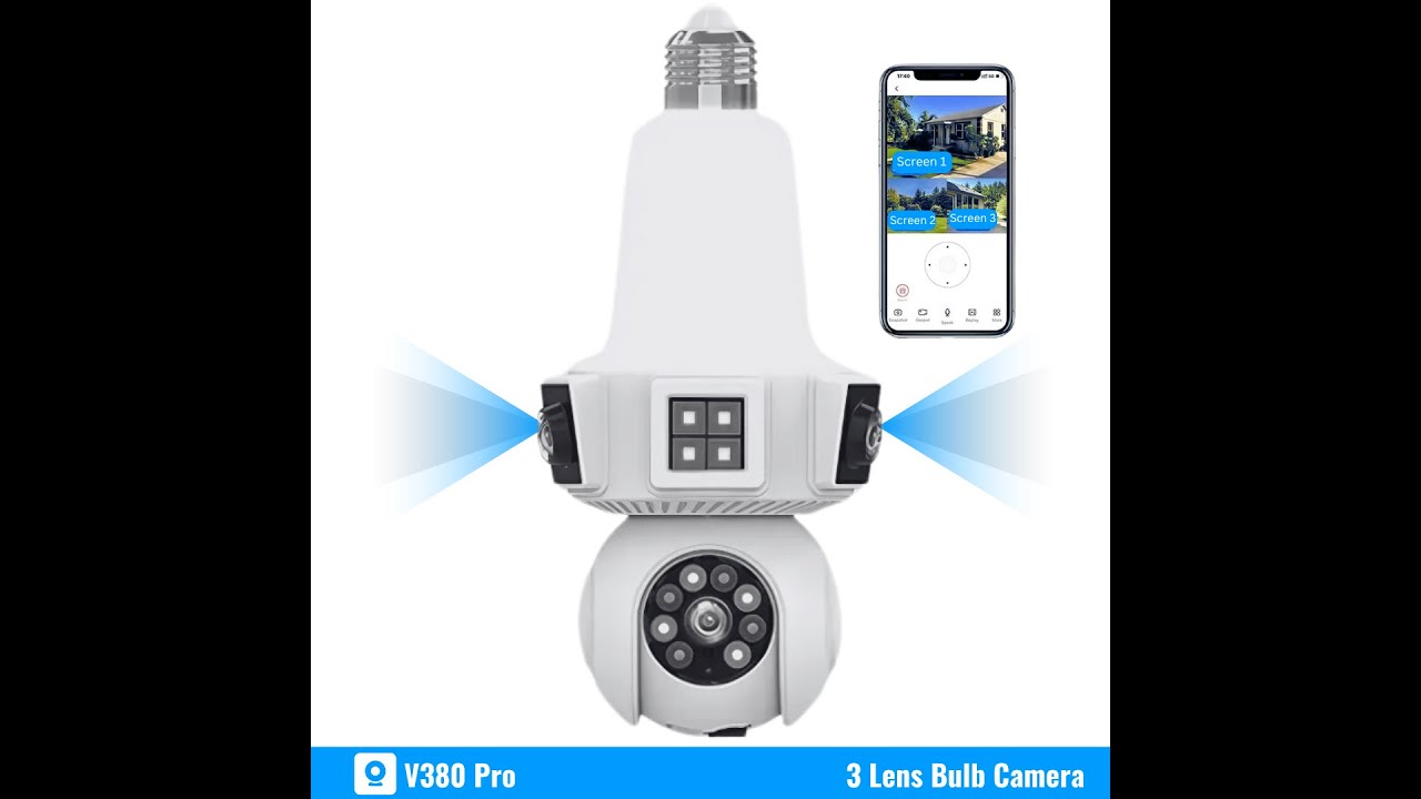 3 lens v380 Pro Pakistan Wireless CCTV Camera