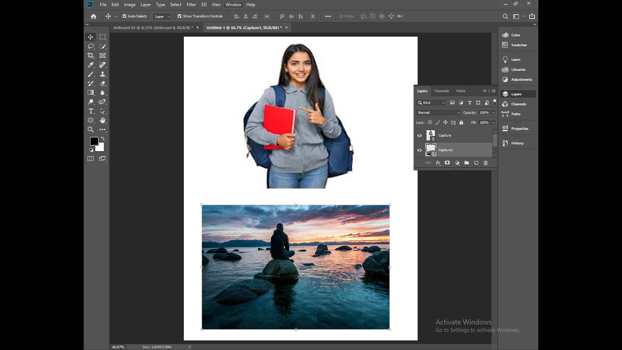Class # 03 Background Contents_Move Tool_Auto Select_Layer_Group_Show Transform Controls_New Layer