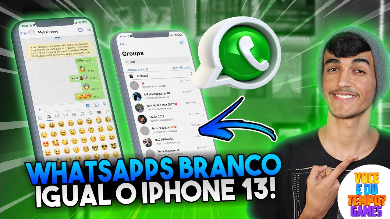 WhatsApp Branco Igual do iPhone 13 Tema do IOS 15 - Atualizado 2022