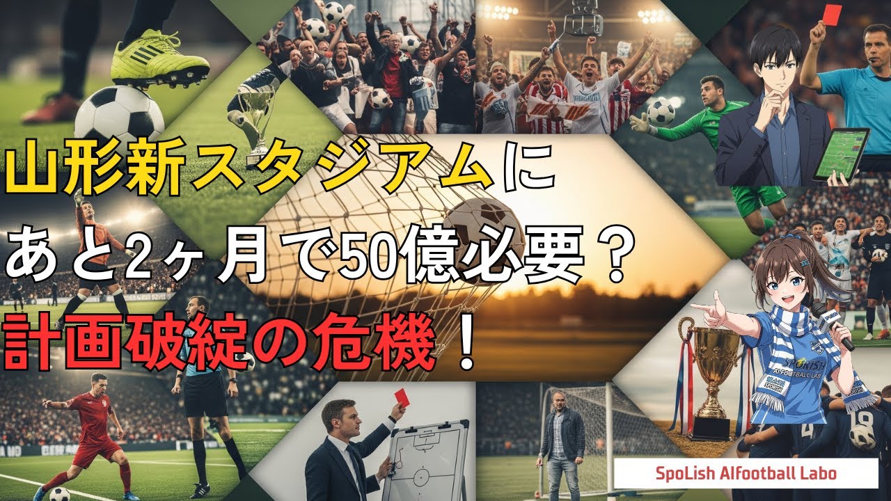山形新スタジアムにあと2ヶ月で50億必要？計画破綻の危機！