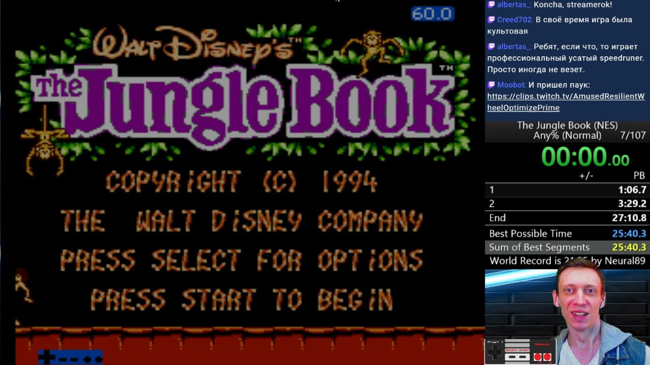 Прохождение Маугли / Jungle book (dendy) Normal за 25:58