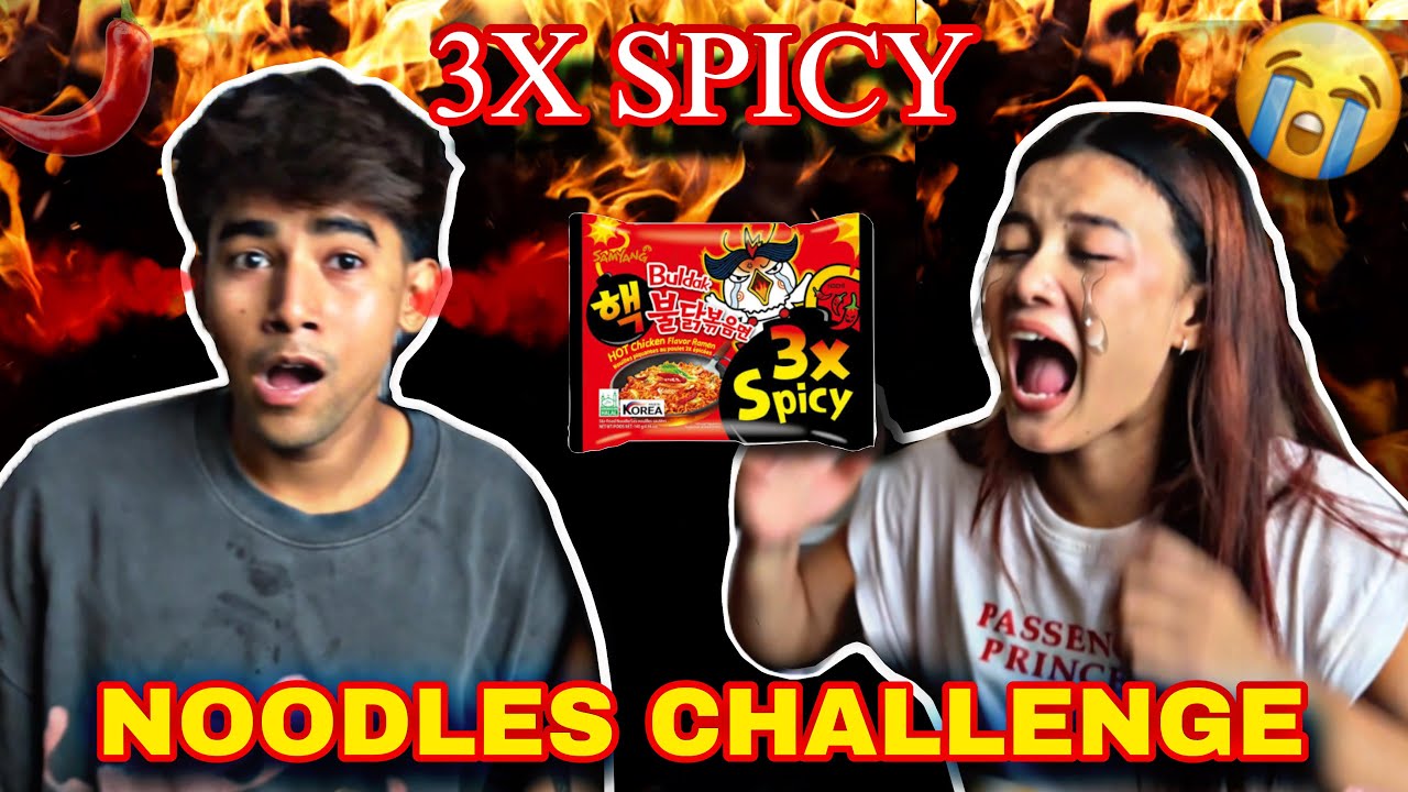 3X Spicy Noodles Khake Emma ki HALAT hui KHARAB 😱🤢| spicy noodles challenge | 