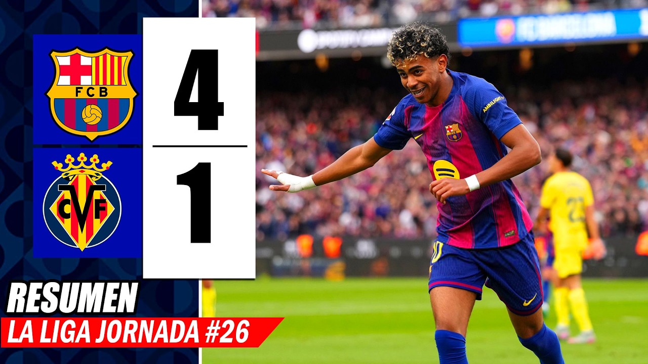 BARCELONA vs VILLARREAL 4-1, HAT TRICK LAMINE YAMAL  &iexcl;PARTIDAZO!