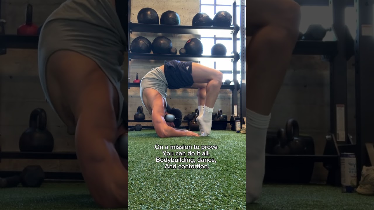 Idk if you can see but I touched my feet for the first time 😤 #mobility #maledancer #fitness