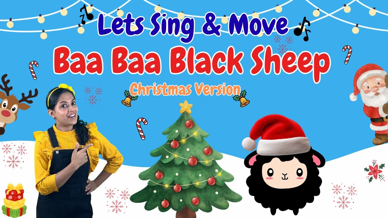 Baa Baa Black Sheep Christmas Song 🎄 | Santa, Reindeer & Actions for Kids