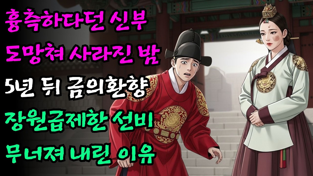 첫날밤 신부의 흉측한 얼굴을 보고 도망친 선비, 5년 뒤 장원급제하여 돌아와 땅을 치며 피눈물 흘린 이유 | 재미있는 야담 옛날이야기