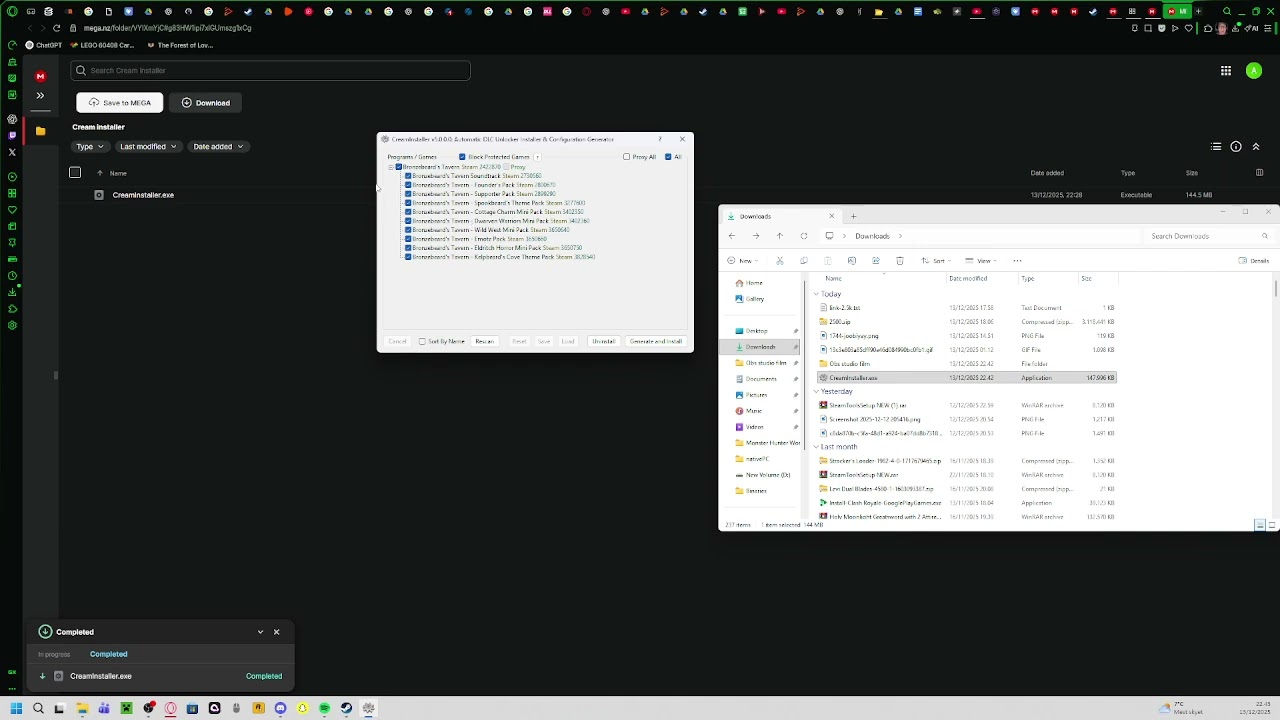 How to use and download cream installer. (Free dlcs steam 2025/2026)