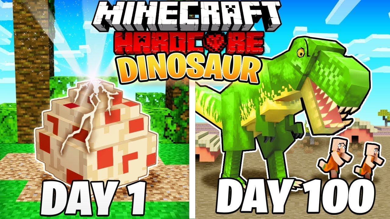 I Survived 100 DAYS as a DINOSAUR in Minecraft Hardcore World... (Hindi) || NoobZilla
