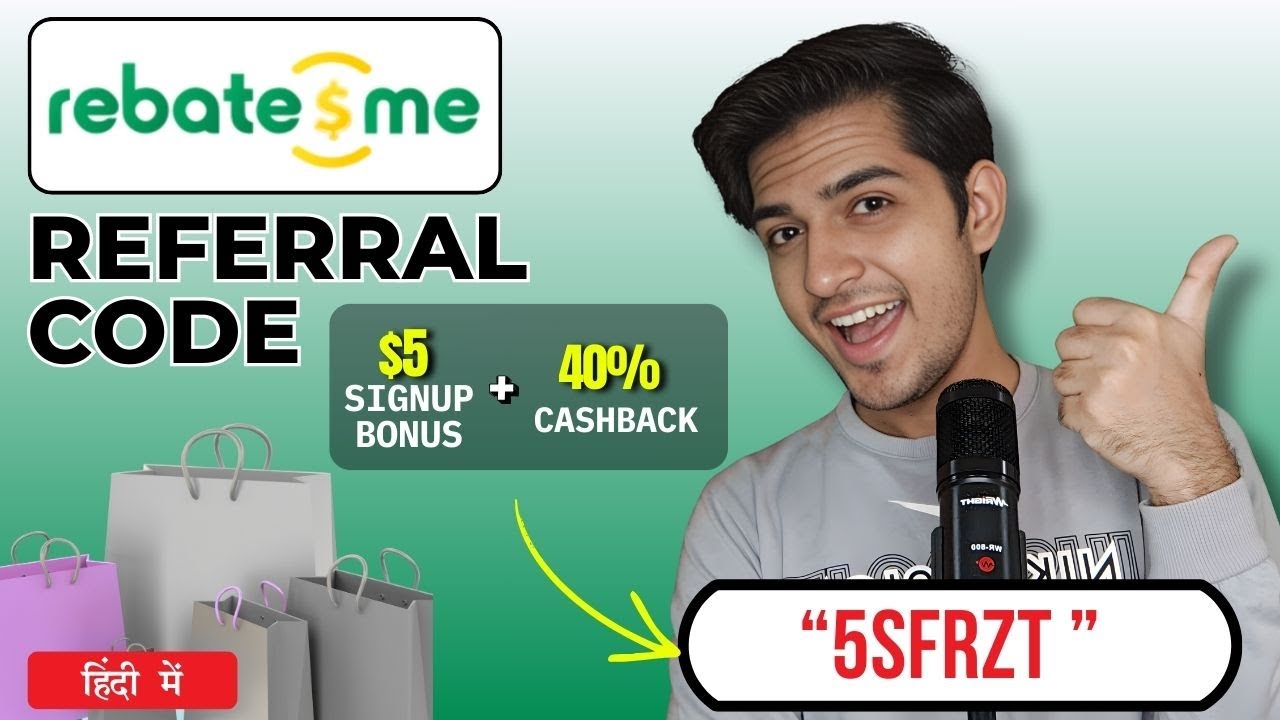 Enter Rebatesme Referral Code 5SFRZT and get $5 Signup Bonus 💵 | Rebatesme Referral Code