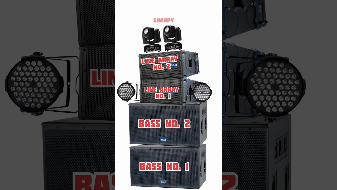 AHUJA mini dj setup | 2 bass 2 line array and lights