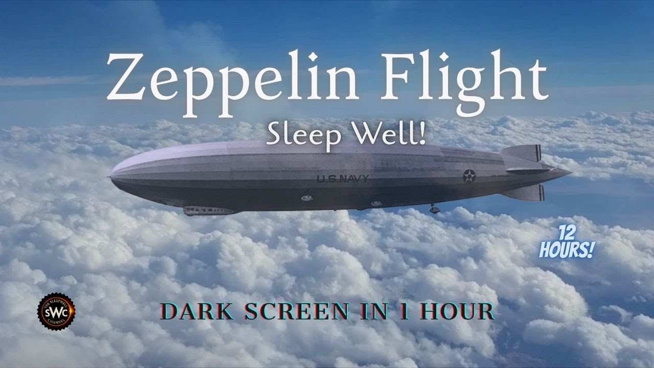 🛩️ Vintage Zeppelin Sounds for Sleep | Gentle Engine Drone & Airship Ambience | 12 Hours