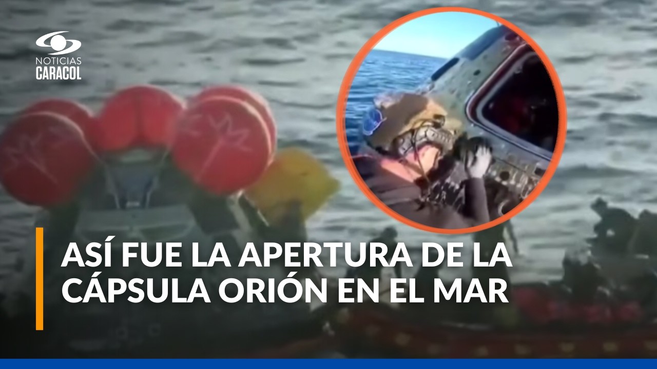 Revelan im&aacute;genes del momento exacto del rescate de astronautas de Artemis II tras amerizaje