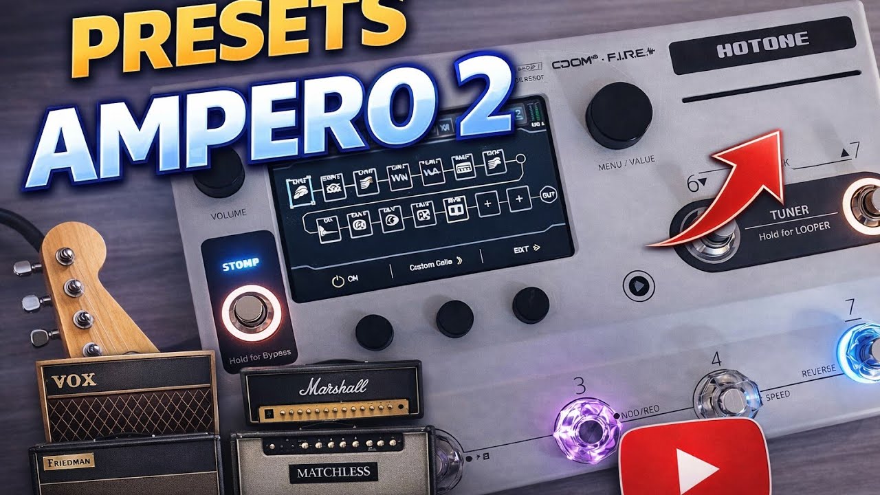 Presets Ampero 2 Stage e Stomp (Clean, Overdrive, Worship, Distortion)