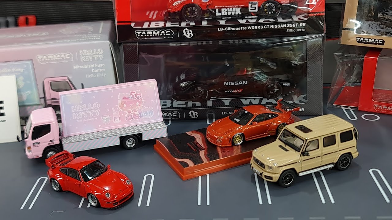 V2 TarmacWorks Ep6 Hello Kitty Billboard Truck,Old & New 997,Gunther Werks 993, 1.43 LBWK R35