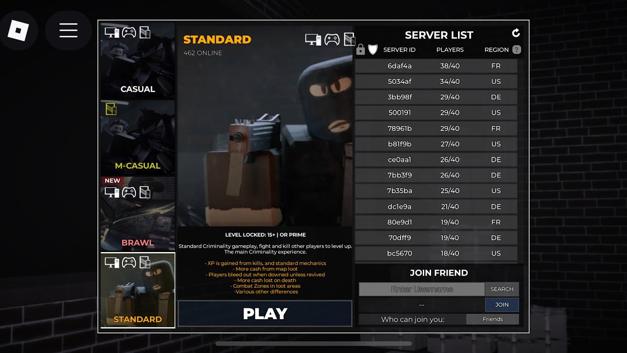 How to get better at criminality standard on mobile