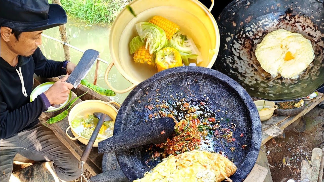 Makan seadanya Alhamdulillah badan sehat | Sayur bening cleaning cowel sambal bawang telor kopyok