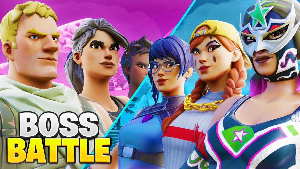 DEFAULTS vs SWEATS Boss Battle In Fortnite (100 Players)