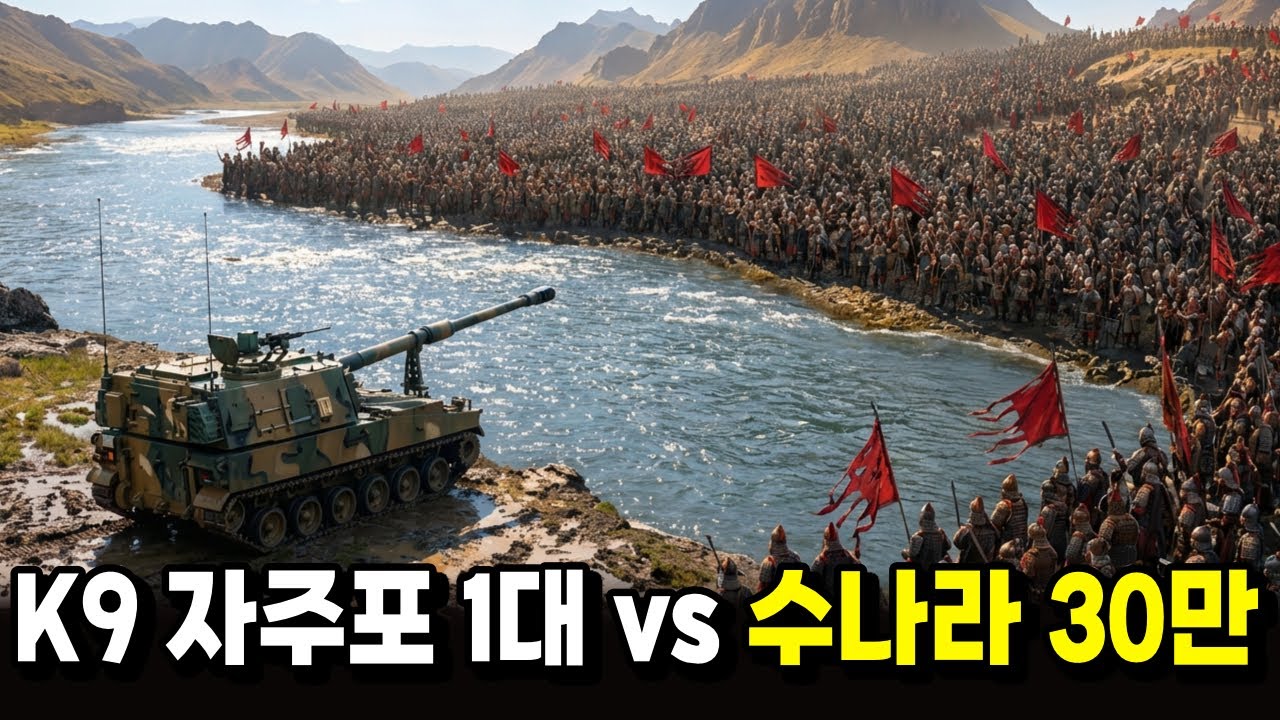 612년 살수대첩에 K9 자주포가 참전한다면? 수나라 30만 대군 vs k9 자주포1대ㅣ가상 시나리오ㅣ을지문덕ㅣ타임슬립 전쟁 전투